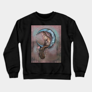 Mystical Floral Moon Cat Crewneck Sweatshirt